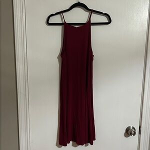 Women’s Sleeveless Burgundy Slip Dress